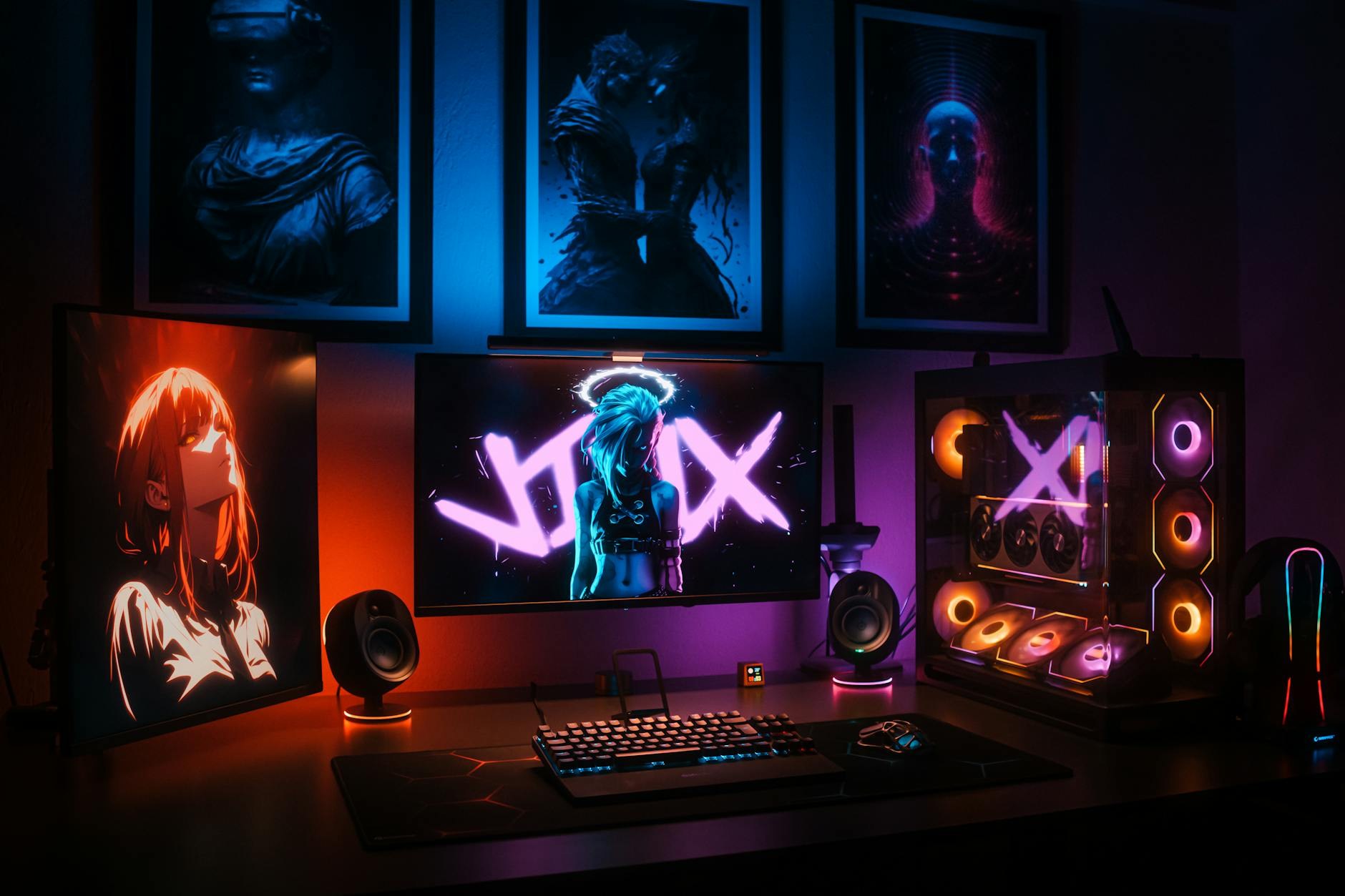 Atmospheric gaming interior with controller